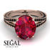 Milgrain Oval Black Diamond Engagement Ring - Nicole No. 41