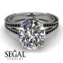 Milgrain Oval Black Diamond Engagement Ring - Nicole No. 33 image 3