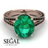 Milgrain Oval Black Diamond Engagement Ring - Nicole No. 35
