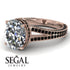 Milgrain Oval Black Diamond Engagement Ring - Nicole No. 32