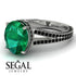 Milgrain Oval Black Diamond Engagement Ring - Nicole No. 36