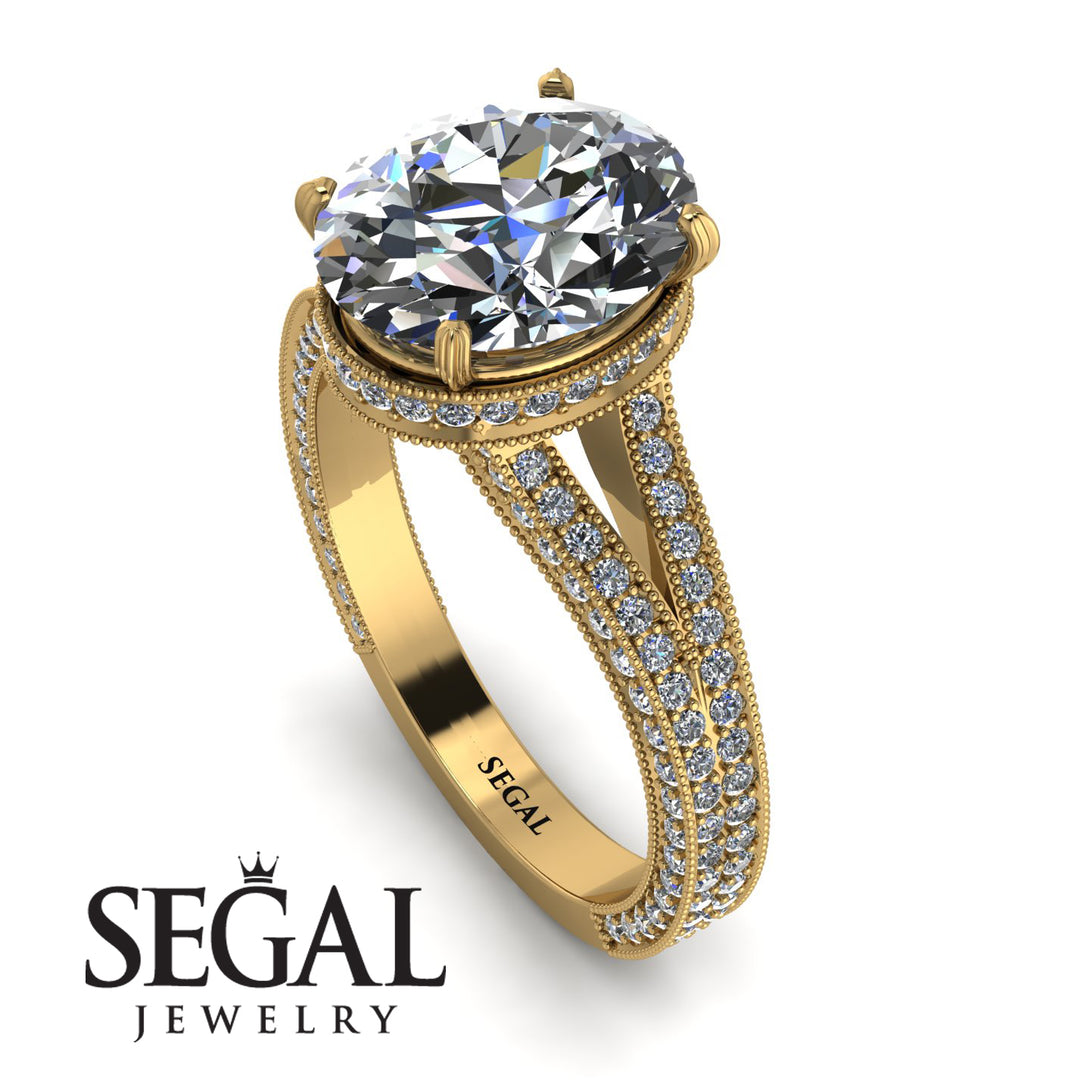 Milgrain Oval Diamond Engagement Ring - Nicole No. 1