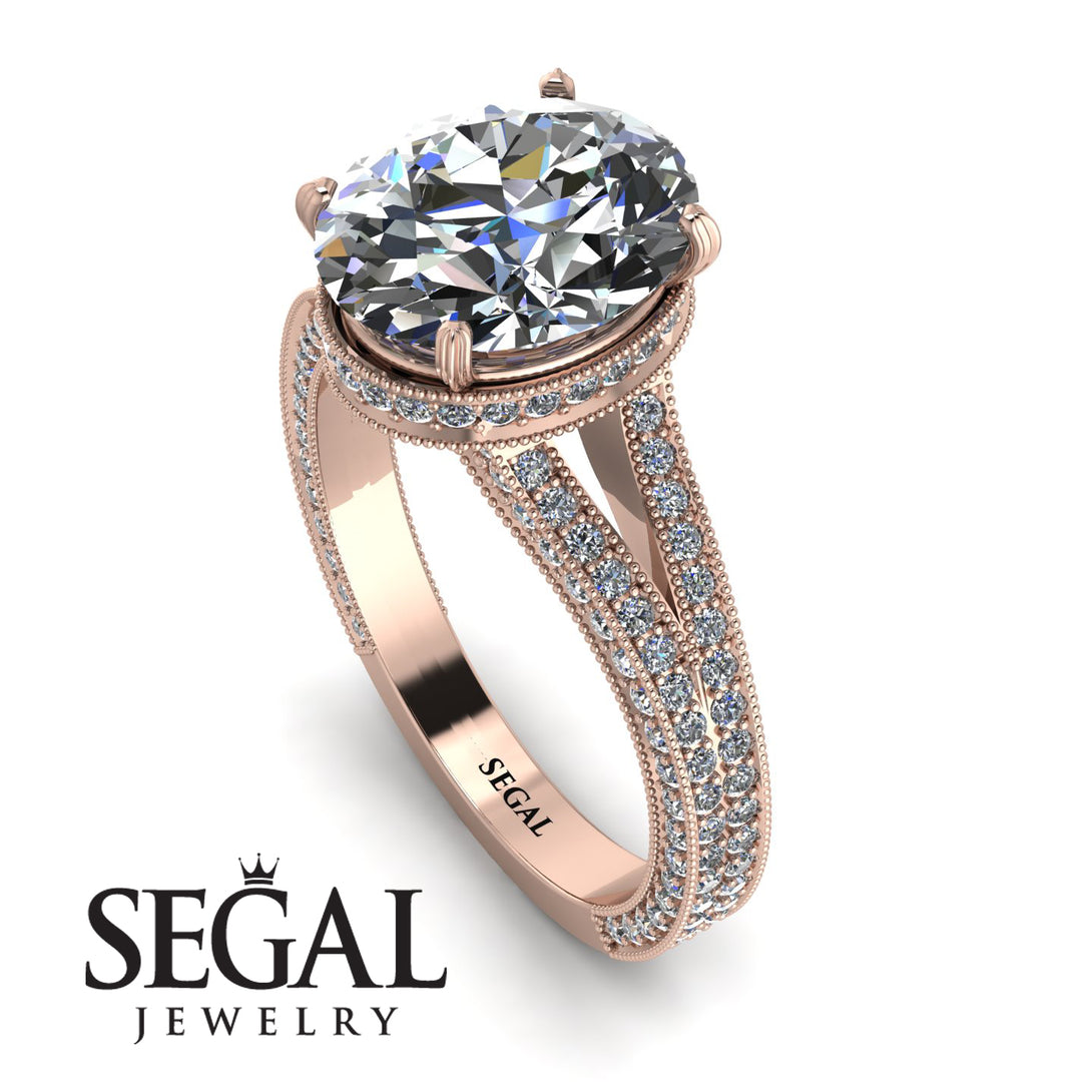 Milgrain Oval Diamond Engagement Ring - Nicole No. 2