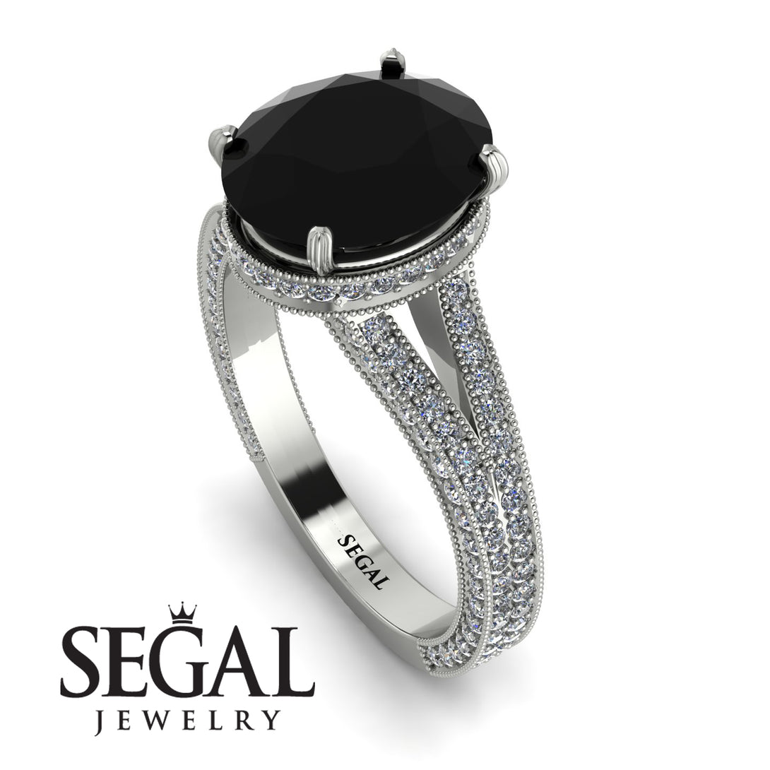 Milgrain Oval Diamond Engagement Ring - Nicole No. 9