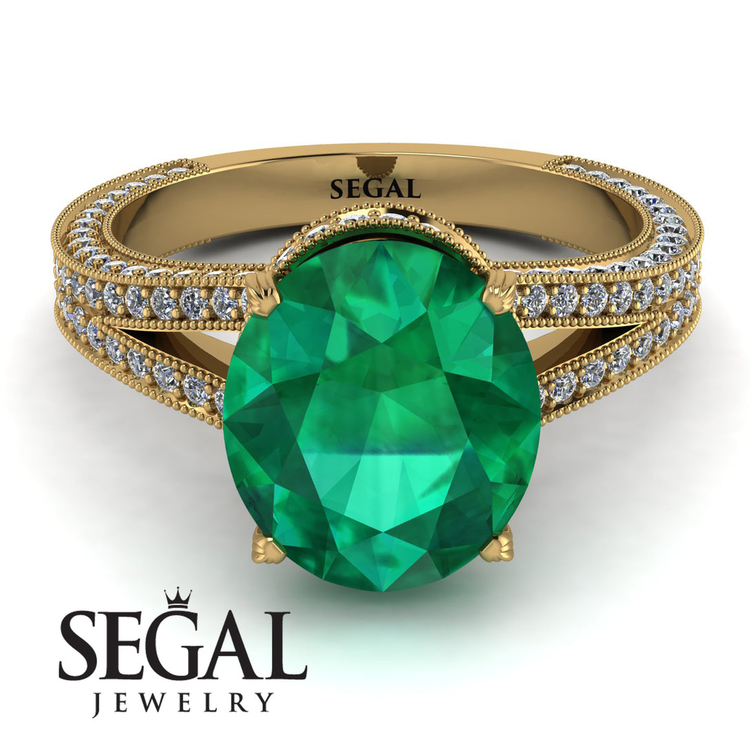 Milgrain Oval Diamond Engagement Ring - Nicole No. 4