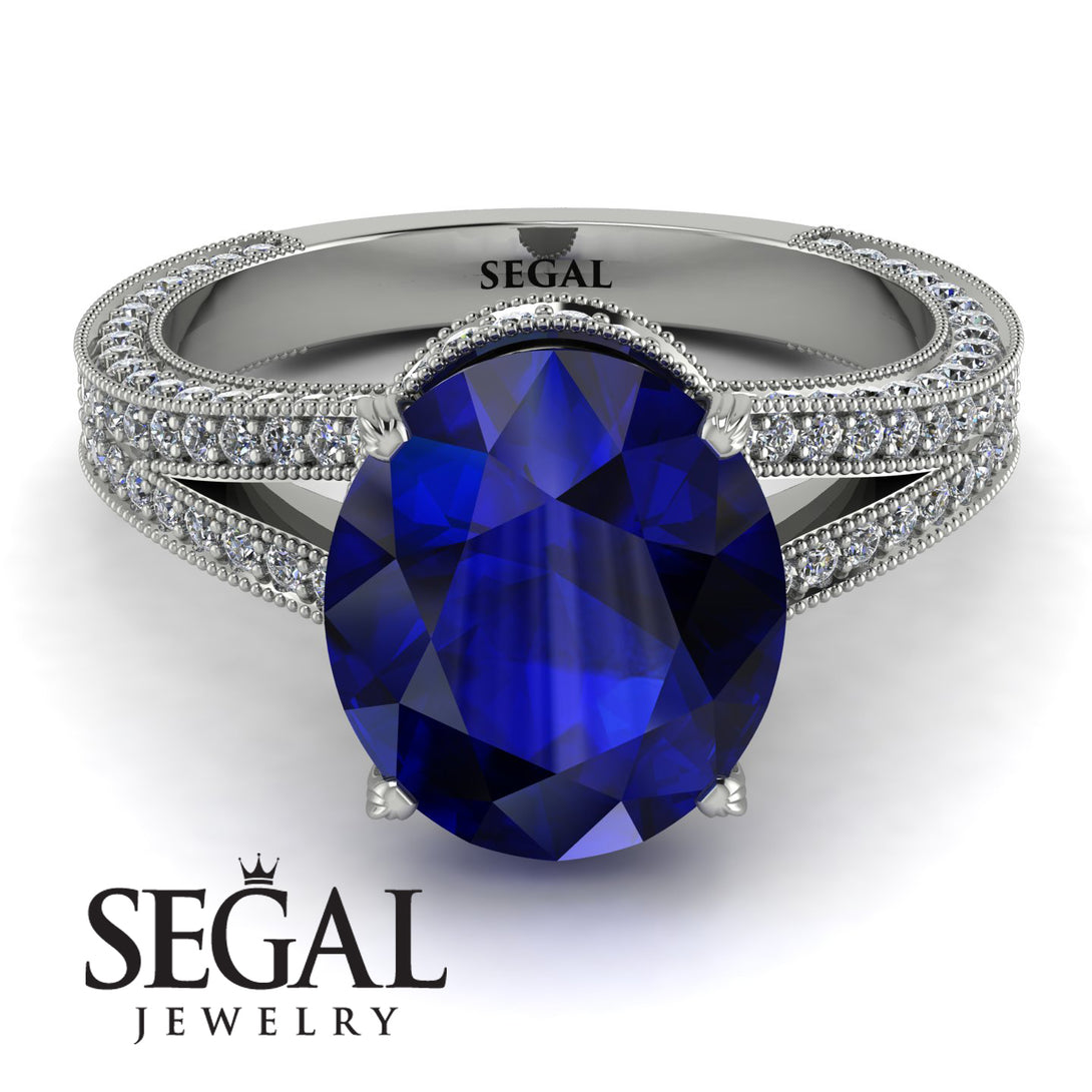 Milgrain Oval Diamond Engagement Ring - Nicole No. 15