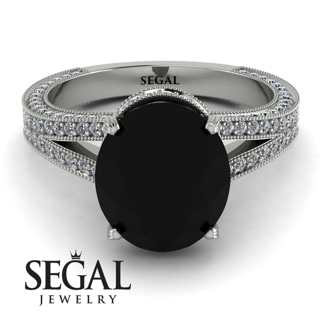 Milgrain Oval Diamond Engagement Ring - Nicole No. 9