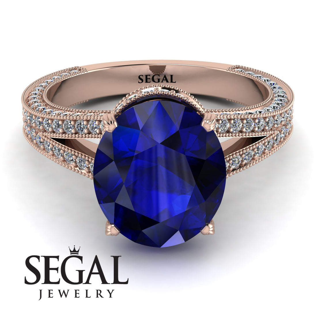 Milgrain Oval Diamond Engagement Ring - Nicole No. 14