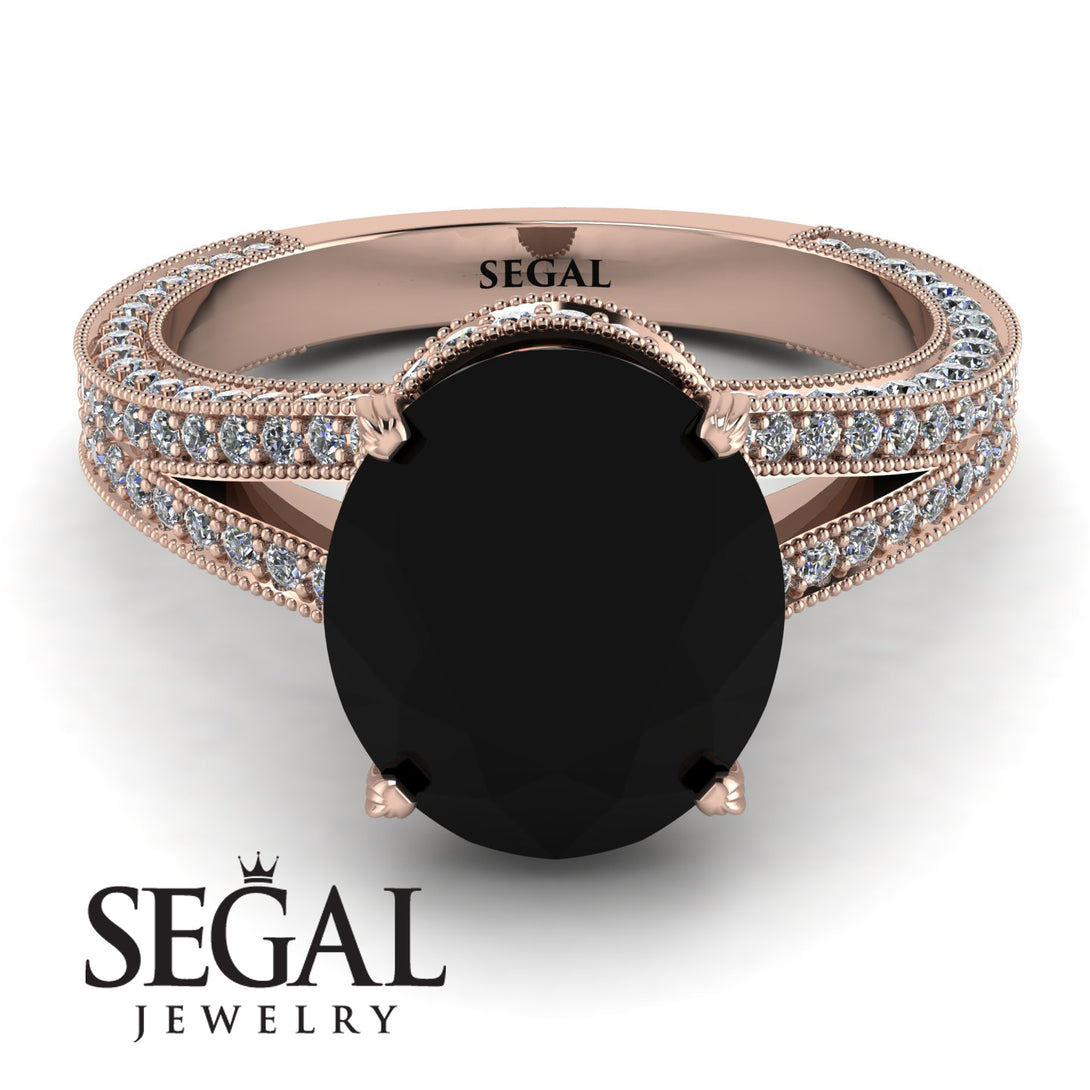 Milgrain Oval Diamond Engagement Ring - Nicole No. 8