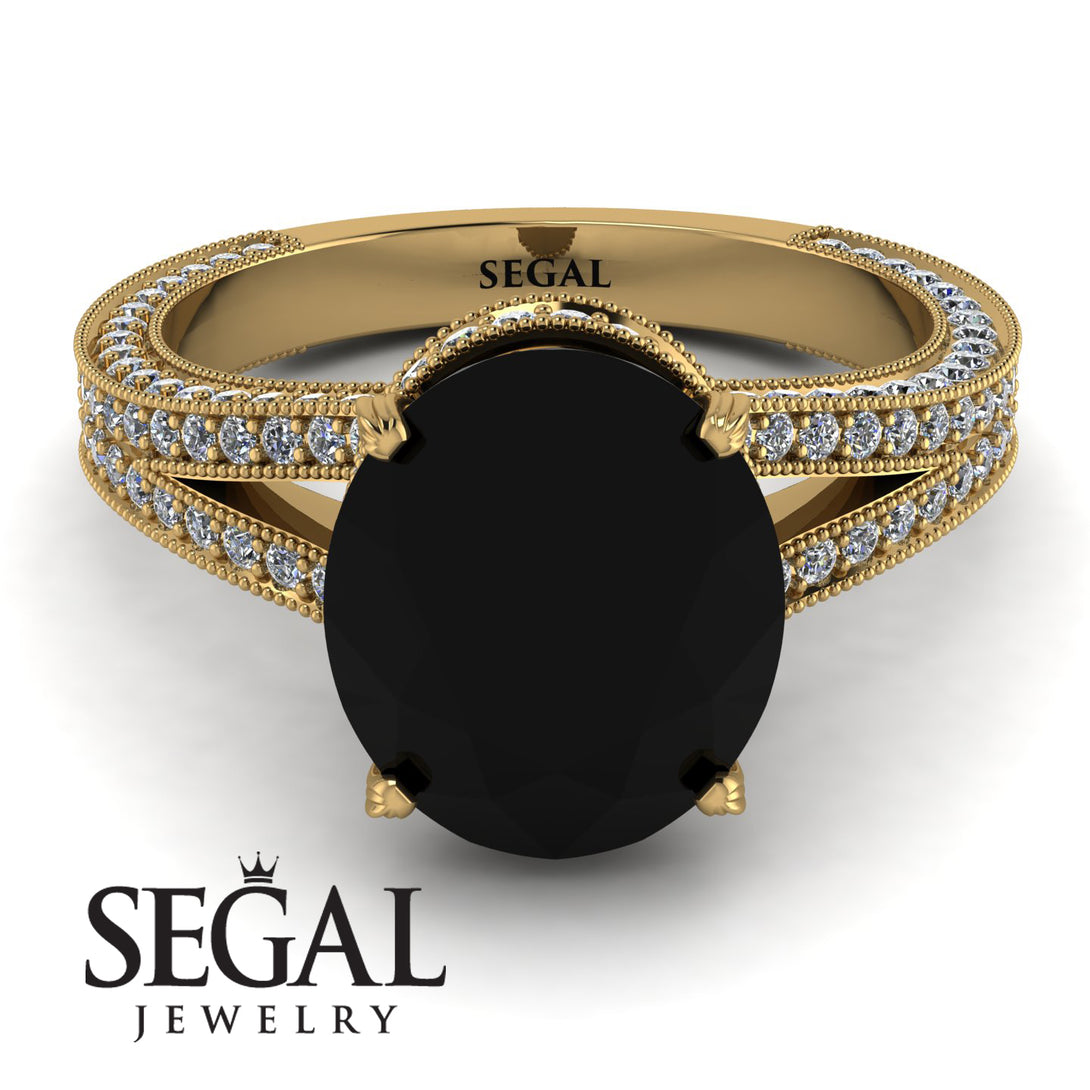Milgrain Oval Diamond Engagement Ring - Nicole No. 7