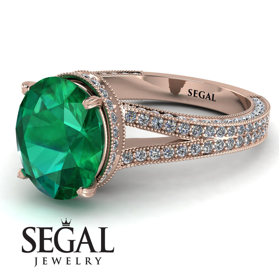 Milgrain Oval Diamond Engagement Ring - Nicole No. 5