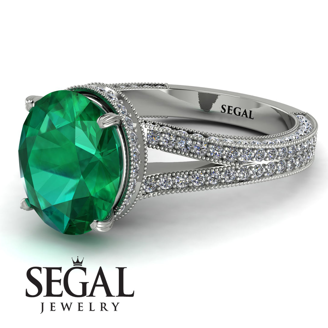 Milgrain Oval Diamond Engagement Ring - Nicole No. 6