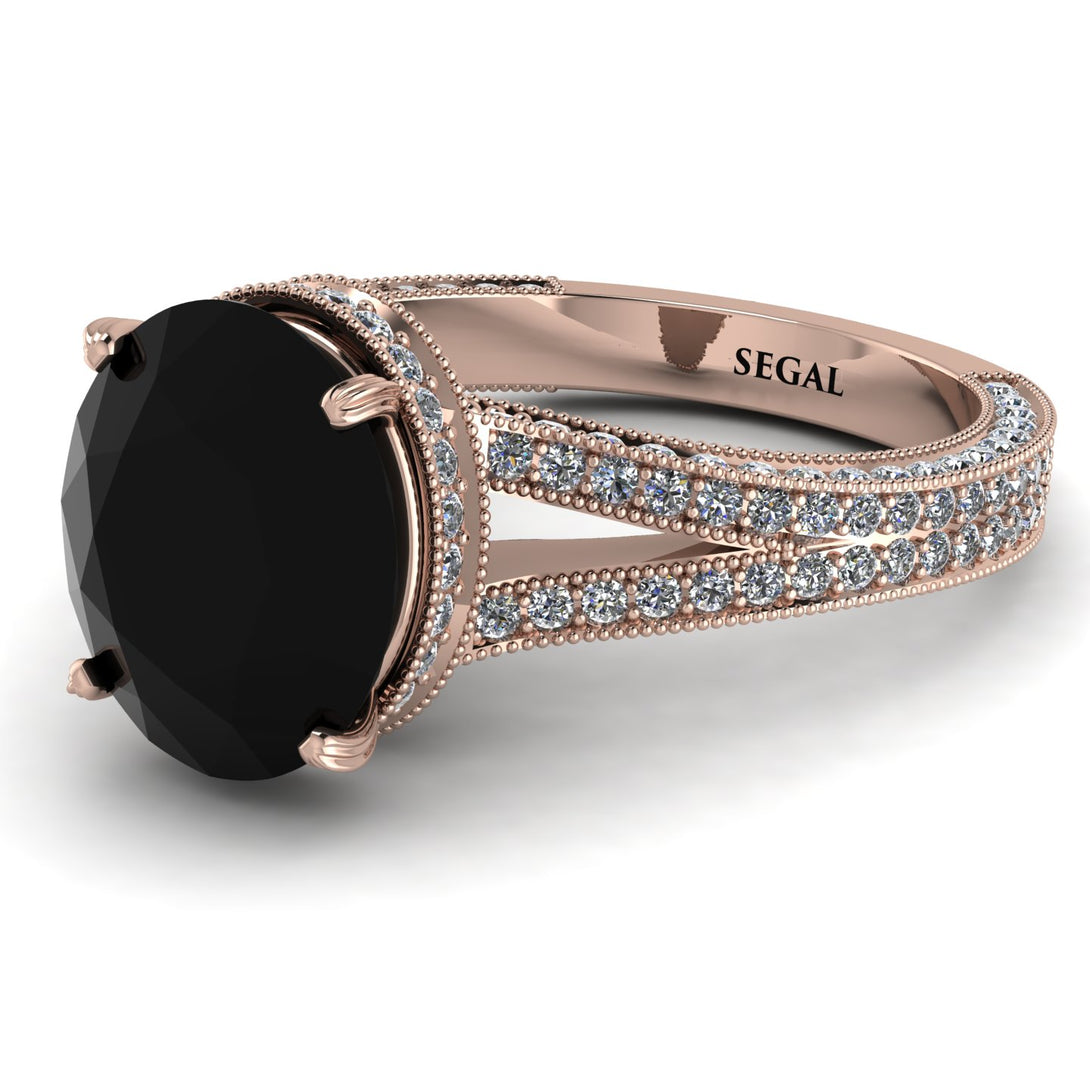 Milgrain Oval Diamond Engagement Ring - Nicole No. 8