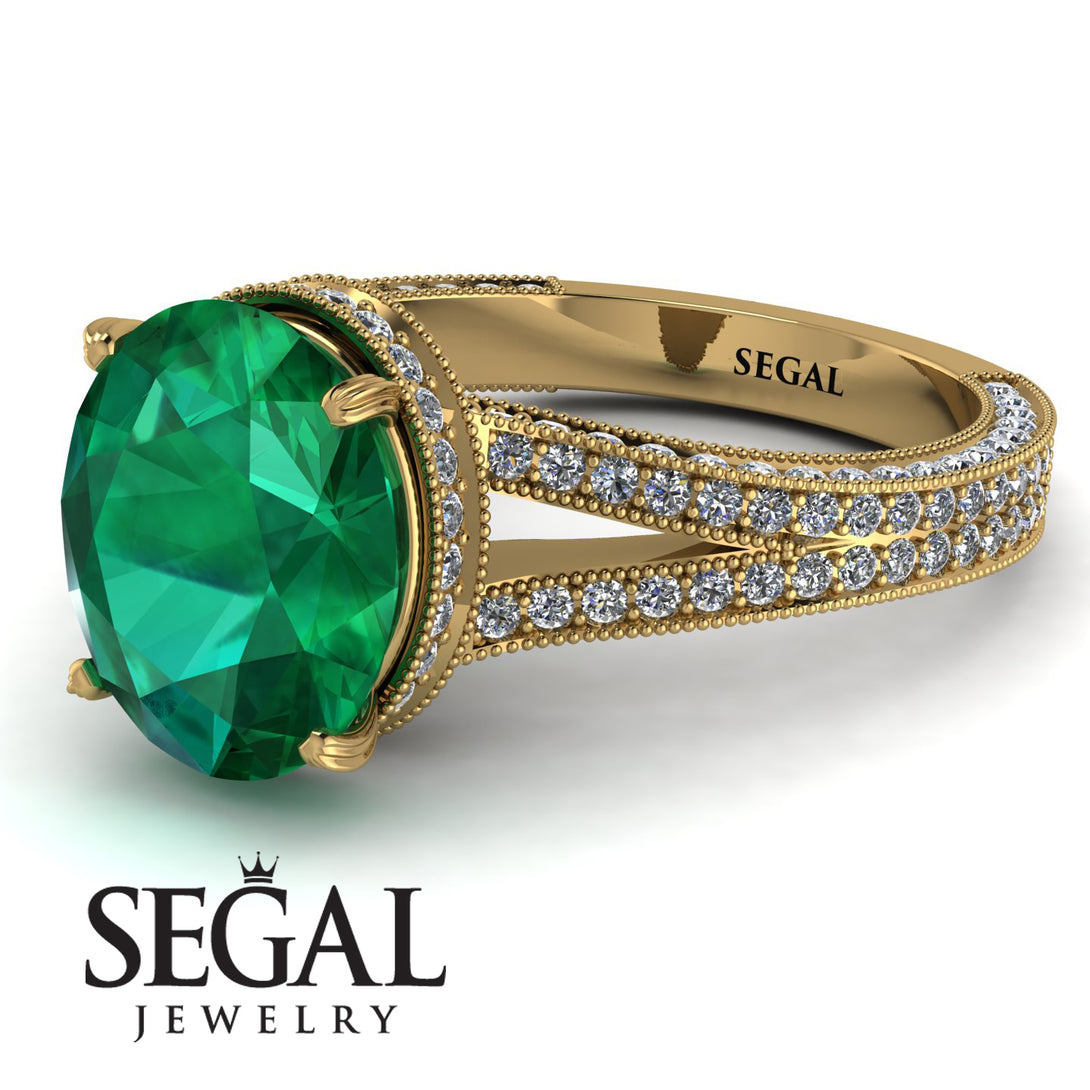 Milgrain Oval Diamond Engagement Ring - Nicole No. 4