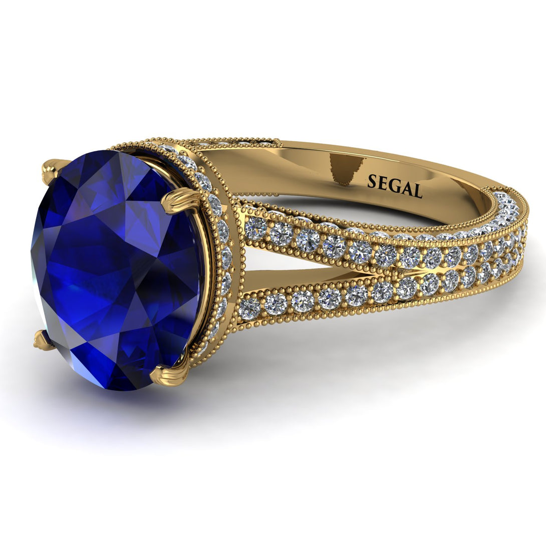 Milgrain Oval Diamond Engagement Ring - Nicole No. 13