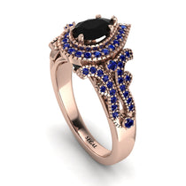 Milgrain Pear Cut Black Diamond Ring - Lisa No. 68 image 1