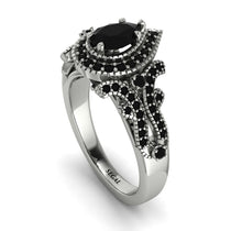 Milgrain Pear Cut Black Diamond Ring - Lisa No. 39 image 1