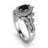 Milgrain Pear Cut Black Diamond Ring - Lisa No. 9