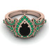 Milgrain Pear Cut Black Diamond Ring - Lisa No. 23