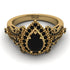 Milgrain Pear Cut Black Diamond Ring - Lisa No. 37 image 2