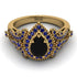 Milgrain Pear Cut Black Diamond Ring - Lisa No. 67