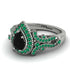 Milgrain Pear Cut Black Diamond Ring - Lisa No. 24