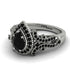 Milgrain Pear Cut Black Diamond Ring - Lisa No. 39