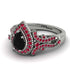 Milgrain Pear Cut Black Diamond Ring - Lisa No. 54 image 3