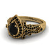 Milgrain Pear Cut Black Diamond Ring - Lisa No. 37