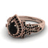 Milgrain Pear Cut Black Diamond Ring - Lisa No. 38 image 3
