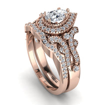 Milgrain Pear Cut Diamond Bridal Set - Lisa No. 2 image 1