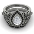 Milgrain Pear Cut Diamond Bridal Set - Lisa No. 33