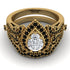Milgrain Pear Cut Diamond Bridal Set - Lisa No. 31