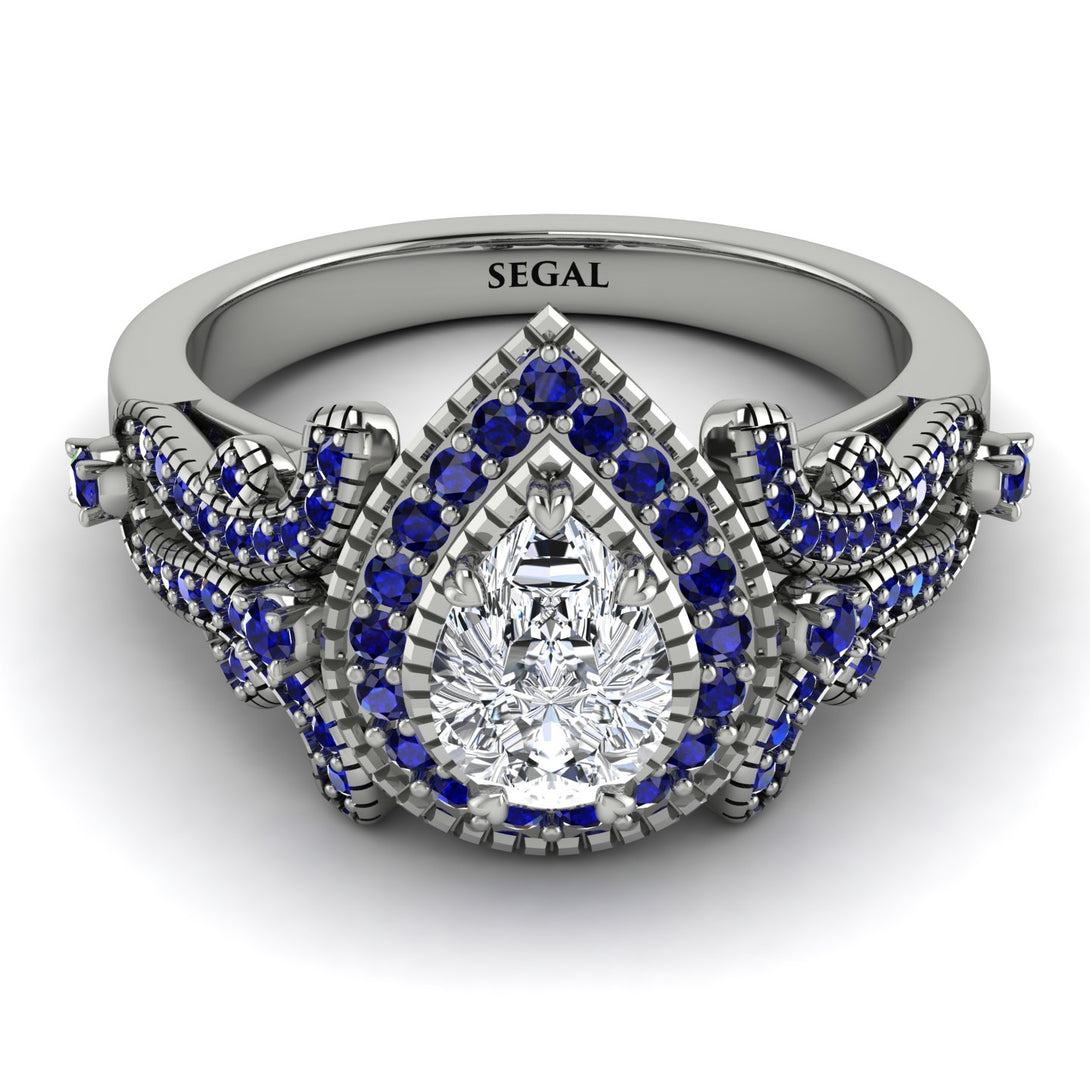 Milgrain Pear Cut Diamond Ring - Lisa No. 63