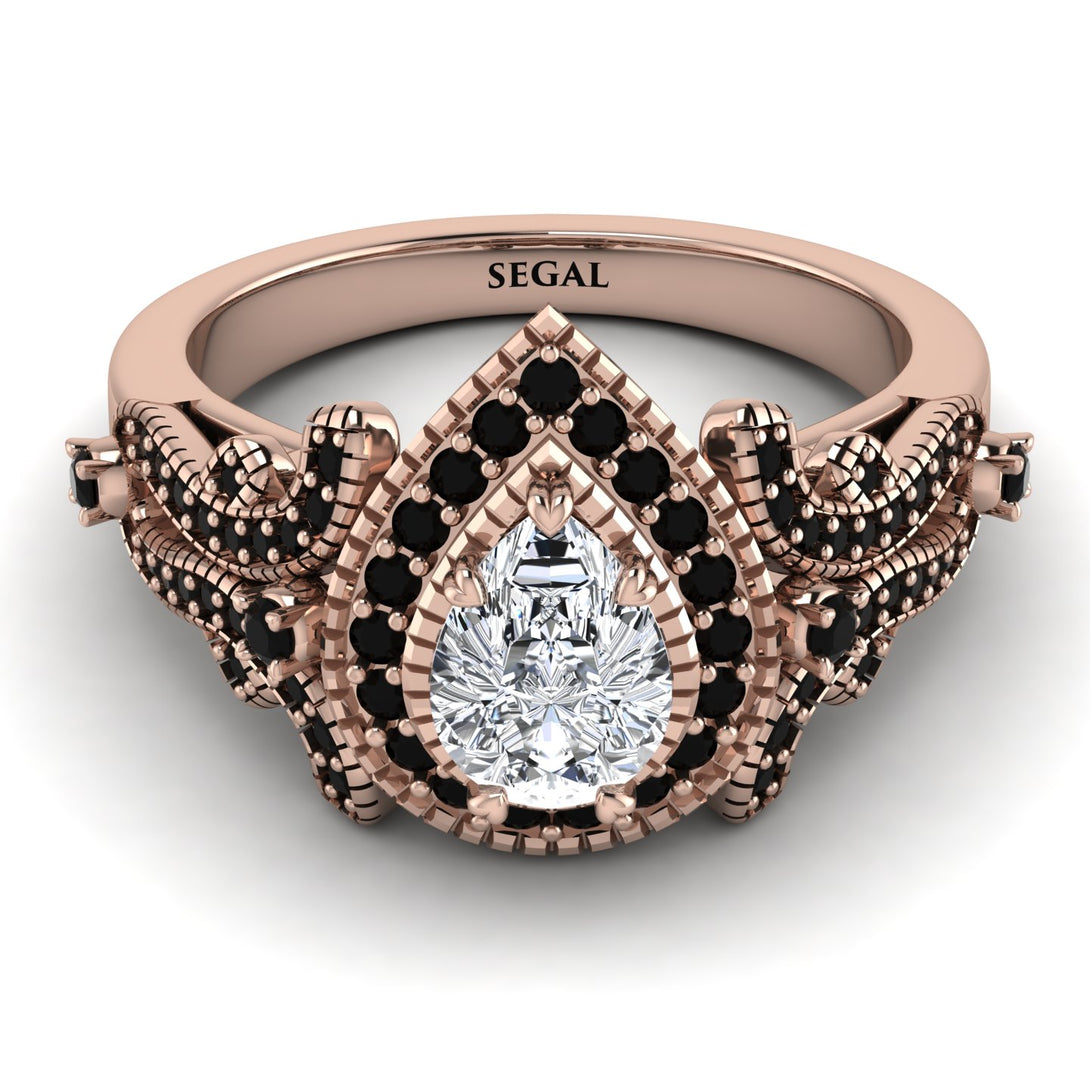 Milgrain Pear Cut Diamond Ring - Lisa No. 32