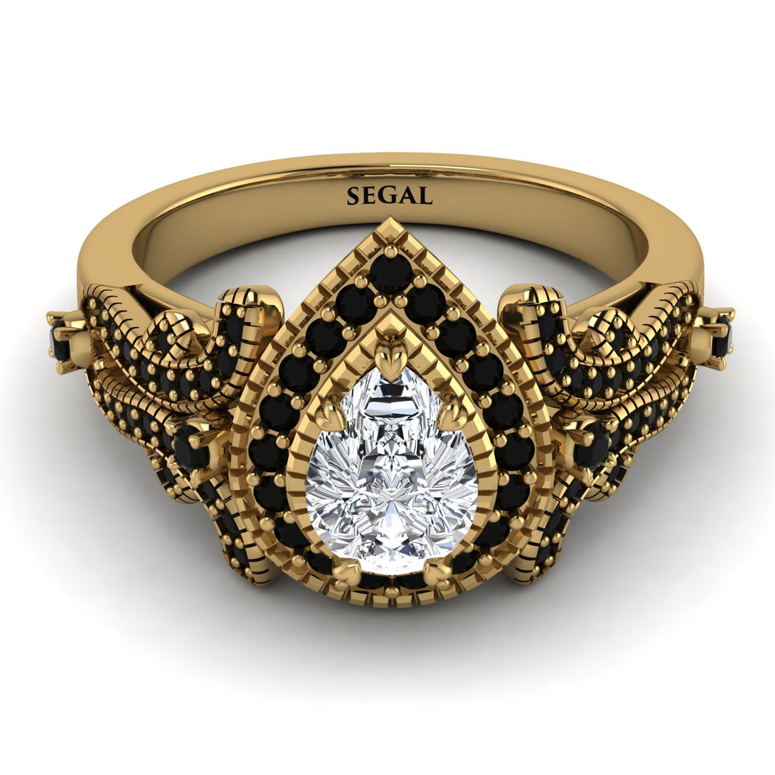 Milgrain Pear Cut Diamond Ring - Lisa No. 31