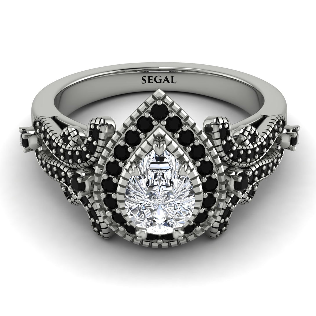 Milgrain Pear Cut Diamond Ring - Lisa No. 33
