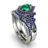 Milgrain Pear Cut Emerald Bridal Set - Lisa No. 66