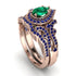 Milgrain Pear Cut Emerald Bridal Set - Lisa No. 65