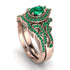 Milgrain Pear Cut Emerald Bridal Set - Lisa No. 20