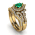 Milgrain Pear Cut Emerald Bridal Set - Lisa No. 4 image 1