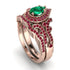 Milgrain Pear Cut Emerald Bridal Set - Lisa No. 50