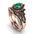Milgrain Pear Cut Emerald Bridal Set - Lisa No. 35