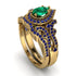 Milgrain Pear Cut Emerald Bridal Set - Lisa No. 64 image 1