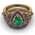 Milgrain Pear Cut Emerald Bridal Set - Lisa No. 64