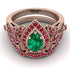 Milgrain Pear Cut Emerald Bridal Set - Lisa No. 50 image 2