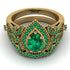 Milgrain Pear Cut Emerald Bridal Set - Lisa No. 19 image 2
