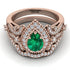 Milgrain Pear Cut Emerald Bridal Set - Lisa No. 5