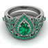 Milgrain Pear Cut Emerald Bridal Set - Lisa No. 21