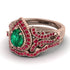 Milgrain Pear Cut Emerald Bridal Set - Lisa No. 50 image 3